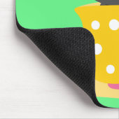 Niedliche Katze im Teacup-Cartoon auf Minze Mousepad (Ecke)