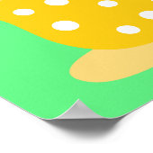 Niedliche Katze im Teacup-Cartoon auf Minze Poster (Ecke)