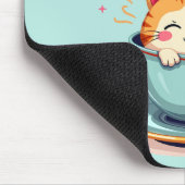 Niedliche Katze im Teacup Kawaii Gemütliche Kunst Mousepad (Ecke)