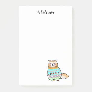 niedliche Katze im Winterschwitz Post-it Klebezettel