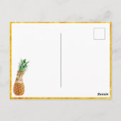 Niedliche Katze in Ananas - Funny Meow Kitty Postkarte (Rückseite)