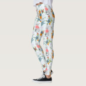 Niedliche Katze in Blume Gartenmuster Leggings (Links)