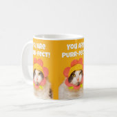 Niedliche Katze in Blume Hat Spaß Kaffeetasse (Vorderseite Links)