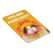 Niedliche Katze in Blume Hat Spaß Magnet (Rechte Seite)