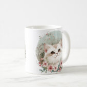 Niedliche Katze in Blume Manga Style Geschenk für Kaffeetasse (VorderseiteRechts)