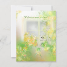 Niedliche Katze in einem Fenster Neue Adressflasch