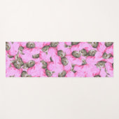 Niedliche Katze in einem rosa Caps-Muster zufällig Yogamatte (Vorderseite (Horizontal))