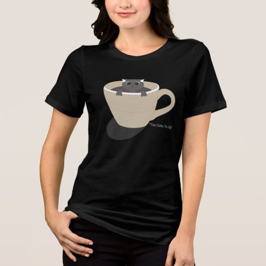 niedliche Katze in einer Tasse Tri-Blend Shirt (Vorderseite)