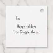 Niedliche Katze in einer Weihnachtsmannmütze Weihn Geschenkanhänger (Rückseite)