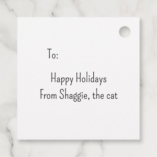 Niedliche Katze in einer Weihnachtsmannmütze Weihn Geschenkanhänger (Rückseite)