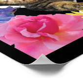 Niedliche Katze in Fantasiegegartenposter Poster (Ecke)