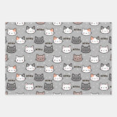 Niedliche Katze in Grau Geschenkpapier Set (Vorderseite)