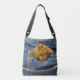 Niedliche Katze in Jeans Tasche lustige Illusion