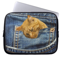 Niedliche Katze in Jeans Tasche lustige Illusion