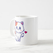 Niedliche Katze in Liebe signieren Hand-57577 Kaffeetasse (Vorderseite Links)