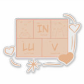 Niedliche Katze "In LuV" Vinyl-Aufkleber Aufkleber (Vorderseite)