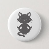 Niedliche Katze in Meditation - Hintergrundfarbe a Button (Vorderseite)