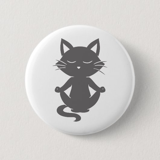 Niedliche Katze in Meditation - Hintergrundfarbe a Button (Vorderseite)