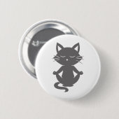 Niedliche Katze in Meditation - Hintergrundfarbe a Button (Vorne & Hinten)