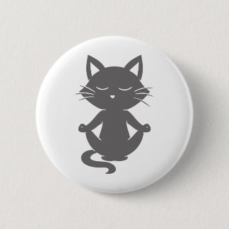 Niedliche Katze in Meditation - Hintergrundfarbe a Button