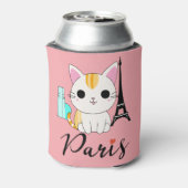 Niedliche Katze in Paris Dosenkühler (Kanne Rückseite)