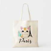 Niedliche Katze in Paris Tragetasche (Vorne)