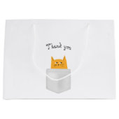 Niedliche Katze in Pocket, flüchtige Blick ein Buc Große Geschenktüte (Vorderseite)