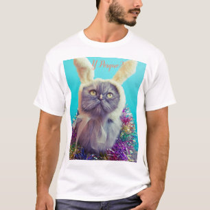 Niedliche Katze in sonnigen Ohren. T-Shirt