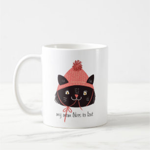 Niedliche Katze in Strick Hat-Tasse Kaffeetasse