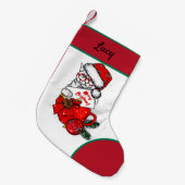 Niedliche Katze in Tasse Kleiner Weihnachtsstrumpf (Vorderansicht (hängend))