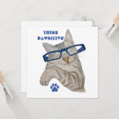 Niedliche Katze in Zeichnend Spekulationen für Paw Karte (Vorderseite/Rückseite Beispiel)