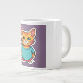Niedliche Katze Jumbo-Tasse (Vorderseite Rechts)