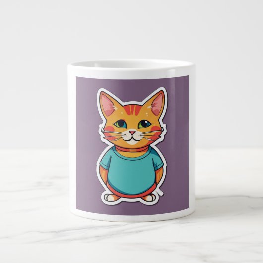 Niedliche Katze Jumbo-Tasse (Vorderseite)