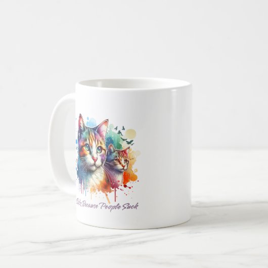 Niedliche Katze Kaffeetasse (Vorderseite Links)
