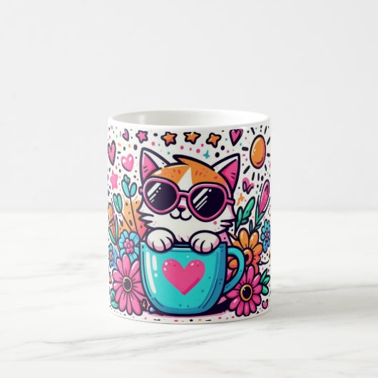 Niedliche Katze Kaffeetasse (Mittel)