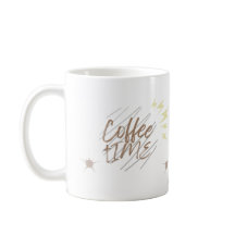 Niedliche Katze "Kaffeezeit" Typografie Kunst Tass