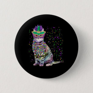 Niedliche Katze Karneval Maske Mardi Gras Katze Li Button