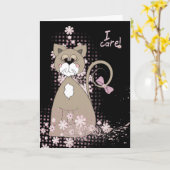 Niedliche Katze Karte (Gelbe Blume)