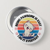 Niedliche Katze Kawaii Button (Vorne & Hinten)