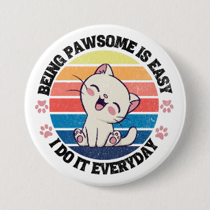Niedliche Katze Kawaii Button