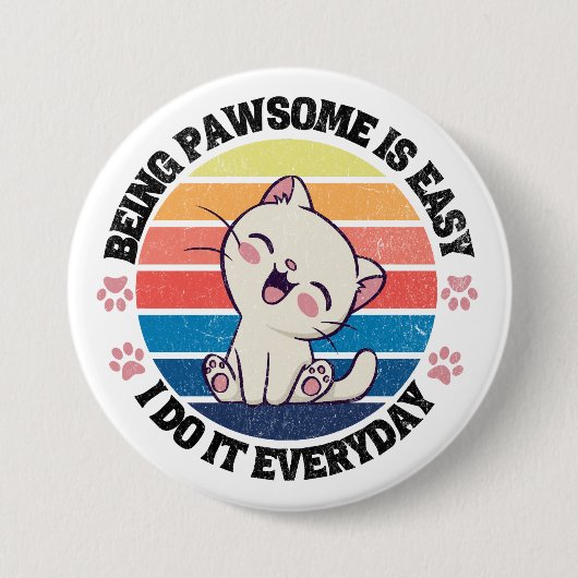 Niedliche Katze Kawaii Button (Vorderseite)