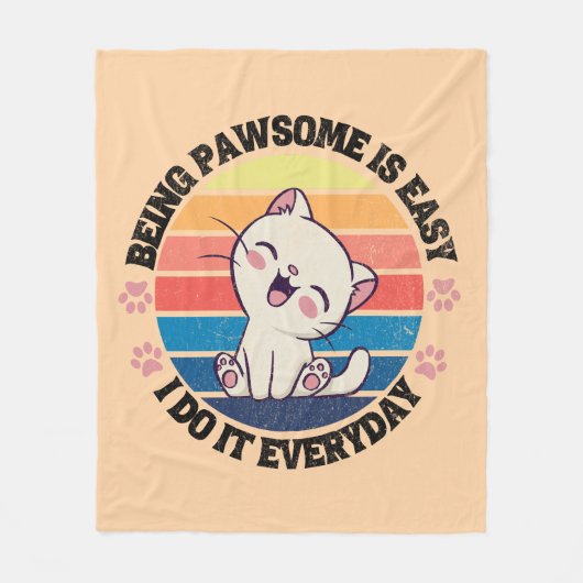 Niedliche Katze Kawaii Fleecedecke (Vorderseite)