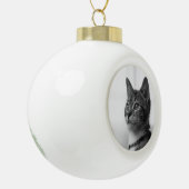 Niedliche Katze Keramik Kugel-Ornament (Links)