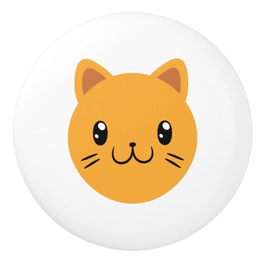 Niedliche Katze Keramikknauf (Vorderseite)