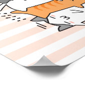 Niedliche Katze Kinder Schlafzimmer Poster (Ecke)