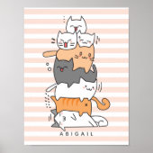 Niedliche Katze Kinder Schlafzimmer Poster (Vorne)