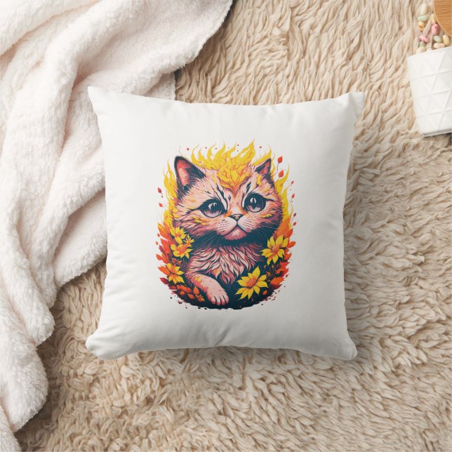 Niedliche Katze Kissen (Decke)
