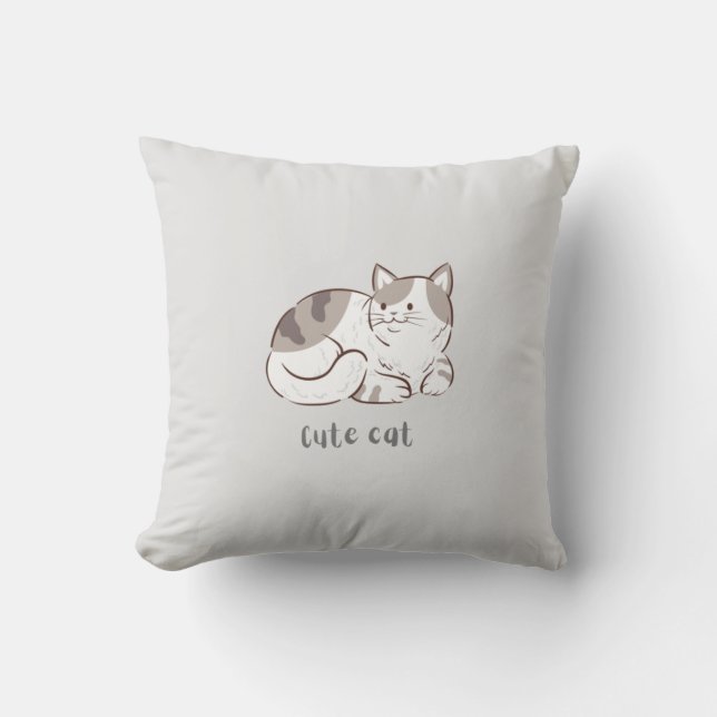 Niedliche Katze Kissen (Vorderseite)