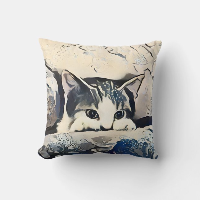 Niedliche Katze Kissen (Vorderseite)