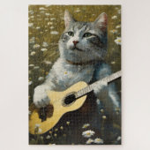 Niedliche Katze Kitten Acoustic Gitarre spielen Puzzle (Vertikal)